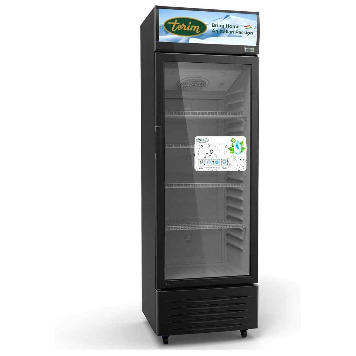 Terim TERSC400W – 400L Showcase Chiller, Single Door, Black Finish, High-Capacity Display & Beverage Cooling Solution