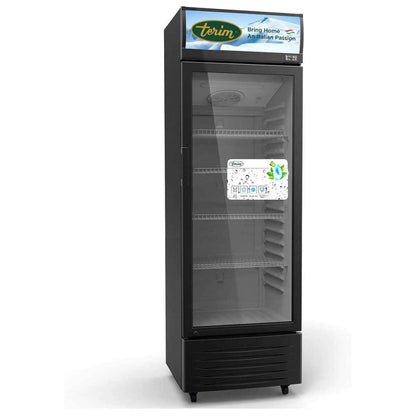 Terim TERSC400W – 400L Showcase Chiller, Single Door, Black Finish, High-Capacity Display & Beverage Cooling Solution