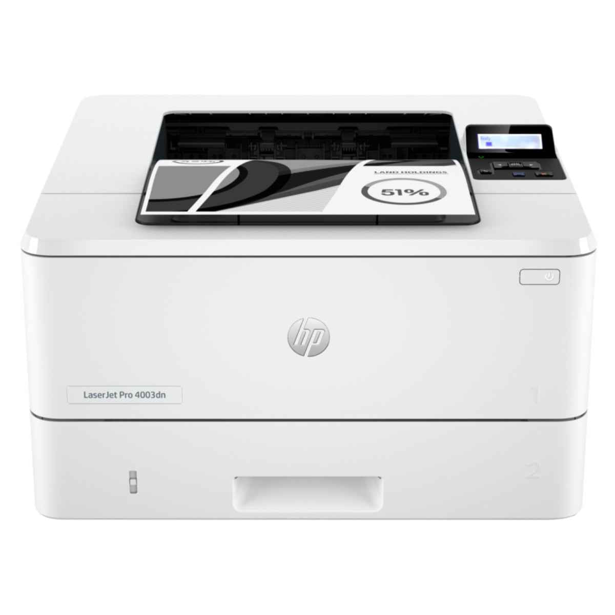HP LaserJet Pro 4003dn Printer, 1200 x 1200 dpi Resolutions, Up to 40 ppm Print Speed, LCD Graphic Display, 100 Sheet Multipurpose Tray 1, 250 Sheet Input Tray, USB / Ethernet | 2Z609A