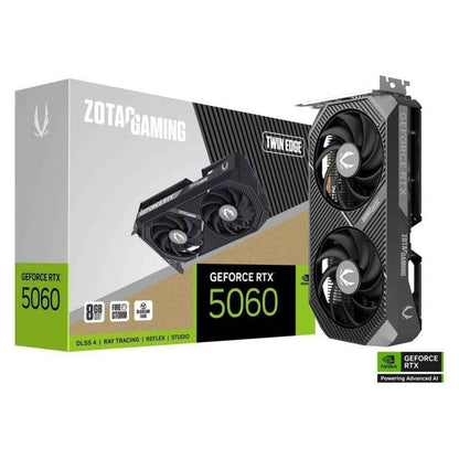 ZOTAC GAMING GeForce RTX 5060 Twin Edge Graphics Card, 8GB GDDR7, 128-Bit Memory, 3840 CUDA Cores, PCIe 5.0 x8 | ZT-B50600E-10M
