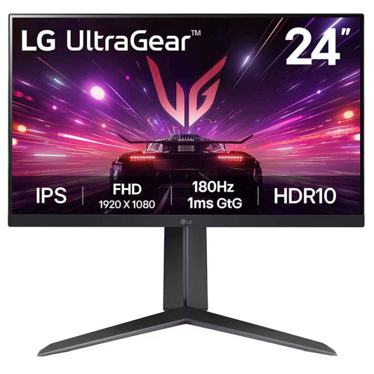 LG UltraGear Gaming Monitor, 24" IPS Display, FHD Resolution, 180Hz Refresh Rate, 1ms (GtG) Response Time, AMD FreeSync & NVIDIA G-Sync Technology, 16.7m Color Display, Black