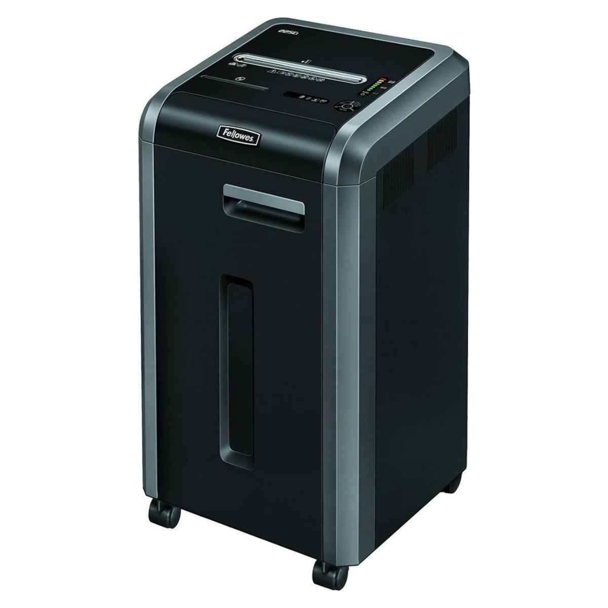 Fellowes PowerShred 225Ci Cross-Cut Shredder, 60L Bin Capacity, 4 x 38mm Cut Size, P-4 Security Level, SafeSense & SilenShred Technology, Shreds Up to 24-Sheets, Energy Saving System, Black | 225Ci