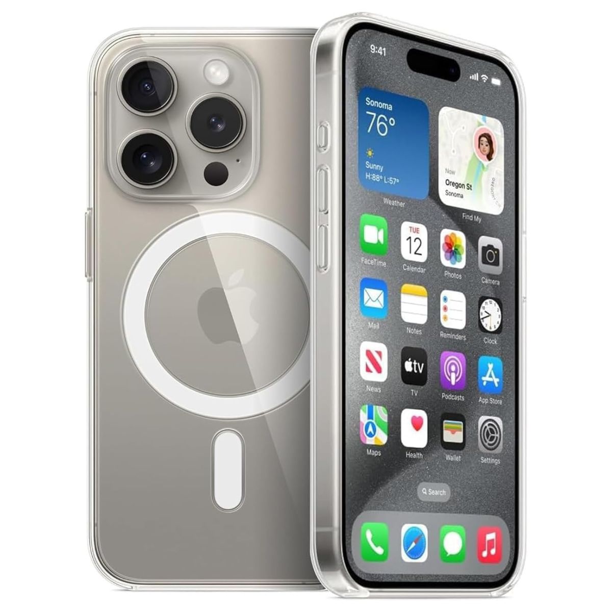 Anker Clear Magnetic Phone Case for iPhone 15 Pro | MagSafe Compatible | Anti-Yellowing | Military-Grade Protection | Clear | A90A7H01