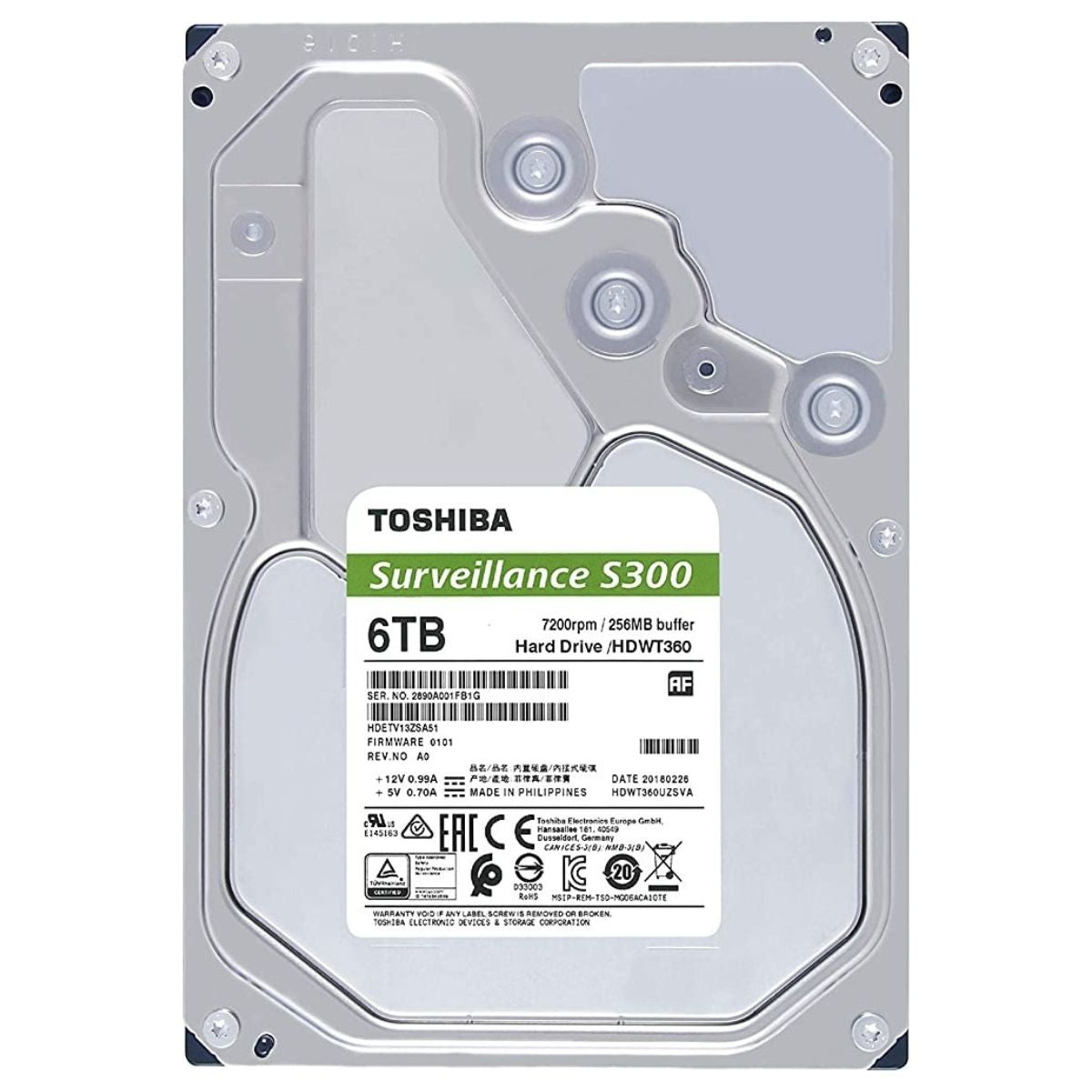 Toshiba S300 Surveillance HDD – 3.5" SATA Internal Hard Drive (2TB / 4TB / 6TB / 8TB) for DVR & NVR 24/7 Recording