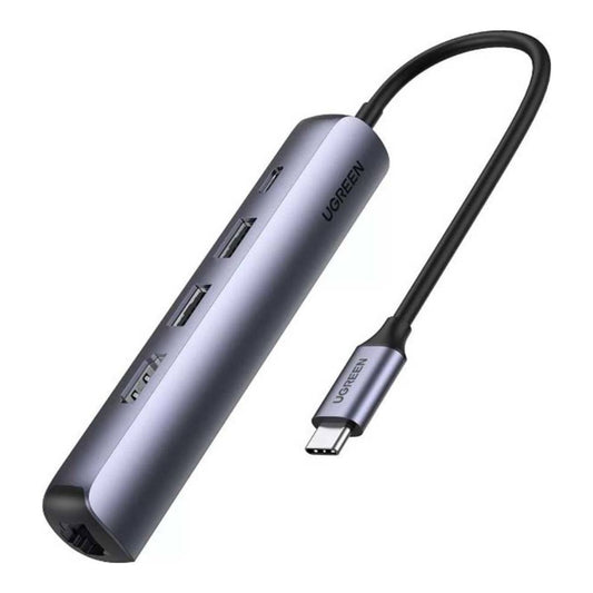 UGREEN Ultra Slim 5-in-1 USB-C Hub | 4K HDMI | Gigabit Ethernet | 100W Power Delivery | Aluminum Alloy | 10919