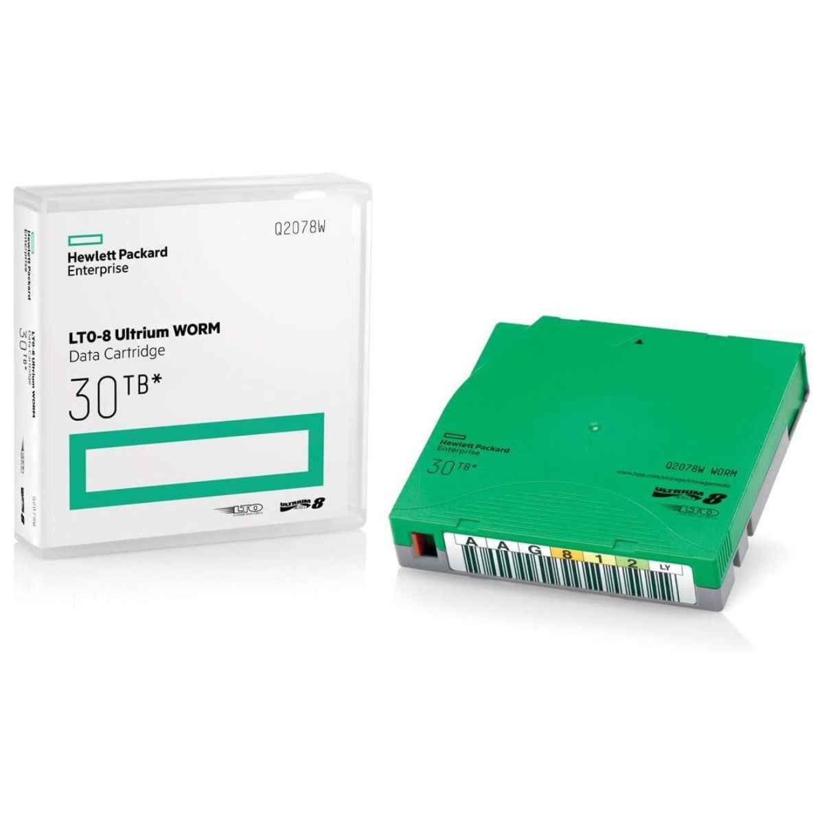 HPE 30TB LTO-8 Ultrium RW Data Cartridge, 12TB Native Capacity, Up to 700 MB/s Transfer Speed, FIPS 140-2 Level 1 Encryption, Rewritable