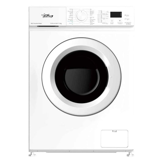 Terim  TERFL610SKYT 6kg Front Load Fully Automatic Washing Machine, 1000 RPM, 16 Programs, Quick Wash, LED Display, Tub Clean, White Grey