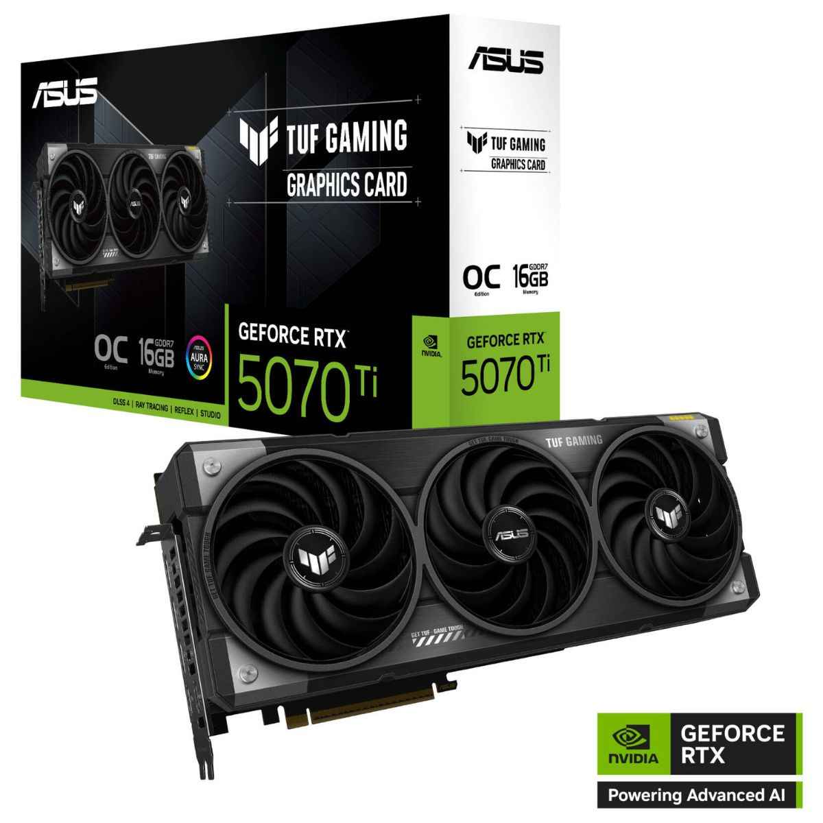 ASUS TUF Gaming GeForce RTX 5070 Ti OC Edition Graphics Card – 16GB GDDR7, PCIe 5.0, High-Performance Gaming GPU