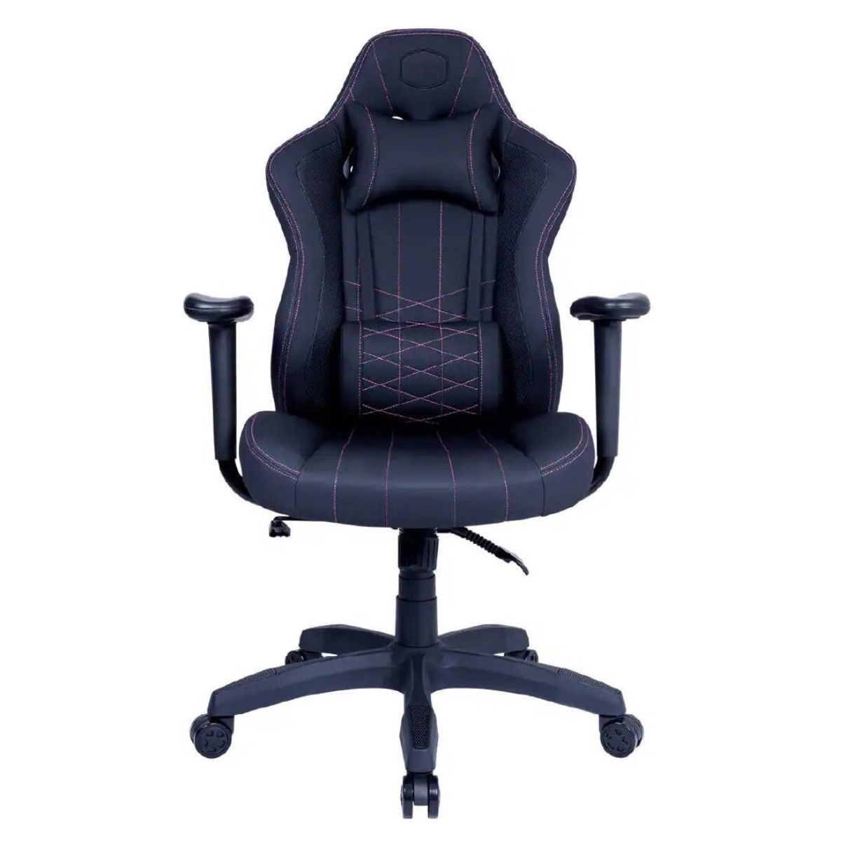 Cooler Master Caliber E1 Series Gaming Chair | Fixed Armrest | Ergonomic Headrest &amp; Lumbar Support | 90°–135° Recline | Perforated PU | High Density Foam | Black, Purple | CMI-GCE1-BK, CMI-GCE1-PR