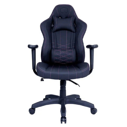 Cooler Master Caliber E1 Series Gaming Chair | Fixed Armrest | Ergonomic Headrest &amp; Lumbar Support | 90°–135° Recline | Perforated PU | High Density Foam | Black, Purple | CMI-GCE1-BK, CMI-GCE1-PR