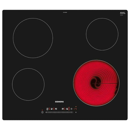 Siemens 60cm Built-In Electric Hob – Ceramic Surface, 4 Cooking Zones, 3-Year Warranty (Model: ET611FEB8M)
