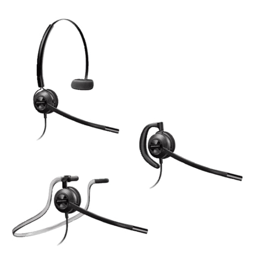 Poly Plantronics - Encore Pro HW540 88828-01 Convertible Headet - Wired Convertible (3 wearing styles) Headset with Boom Mic