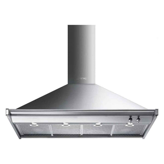 Smeg KD120HXE 120cm Classica / Opera Chimney Cooker Hood – Stainless Steel Wall, Decorative Hood