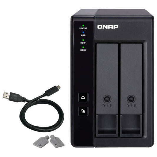 QNAP TR-002 2-Bay USB Type-C RAID Expansion Enclosure – SATA HDD/SSD Storage for NAS, Windows, Mac & Linux