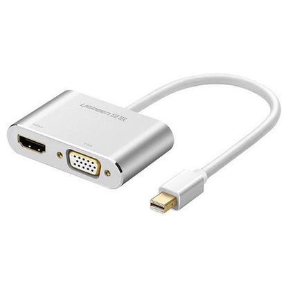 UGREEN MD115 Mini DisplayPort to HDMI + VGA Converter | 4K 30Hz | 1080P 60Hz VGA | Aluminum Case | Silver | 20421