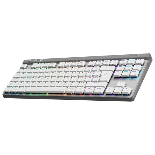 Logitech G515 LIGHTSPEED TKL Gaming Mechanical Keyboard – White & Black, Low Profile, GL Switches, RGB, Wireless/BT/Wired