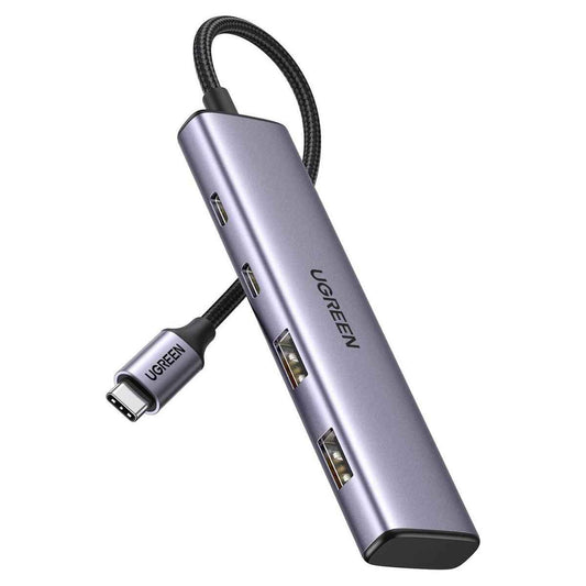 UGREEN CM473 Aluminium USB-C Hub – 4 Ports (2× USB-C + 2× USB 3.0), 5Gbps Multiport Splitter