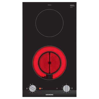 Siemens ET375CFA1M Domino Electric Hob – 30cm Built-In, Black Glass, Compact Design