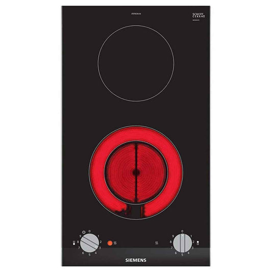 Siemens ET375CFA1M Domino Electric Hob – 30cm Built-In, Black Glass, Compact Design