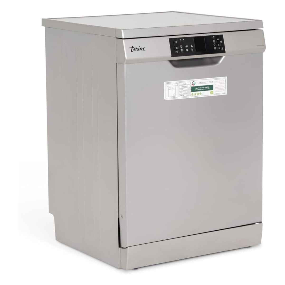 Terim TERDW1506VS Freestanding Dishwasher – 15 Place Settings, 6 Programs, Dark Silver