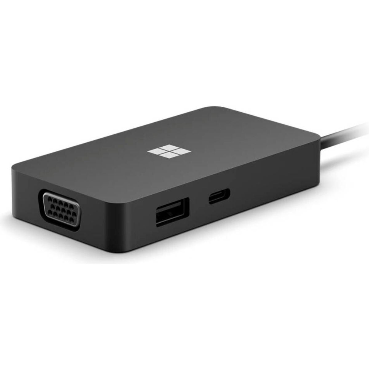 Microsoft Surface USB-C Travel Hub, USB-C, USB-A, Ethernet, HDMI &amp; VGA Ports, 200mm USB-C Cable, Black | 161-00005