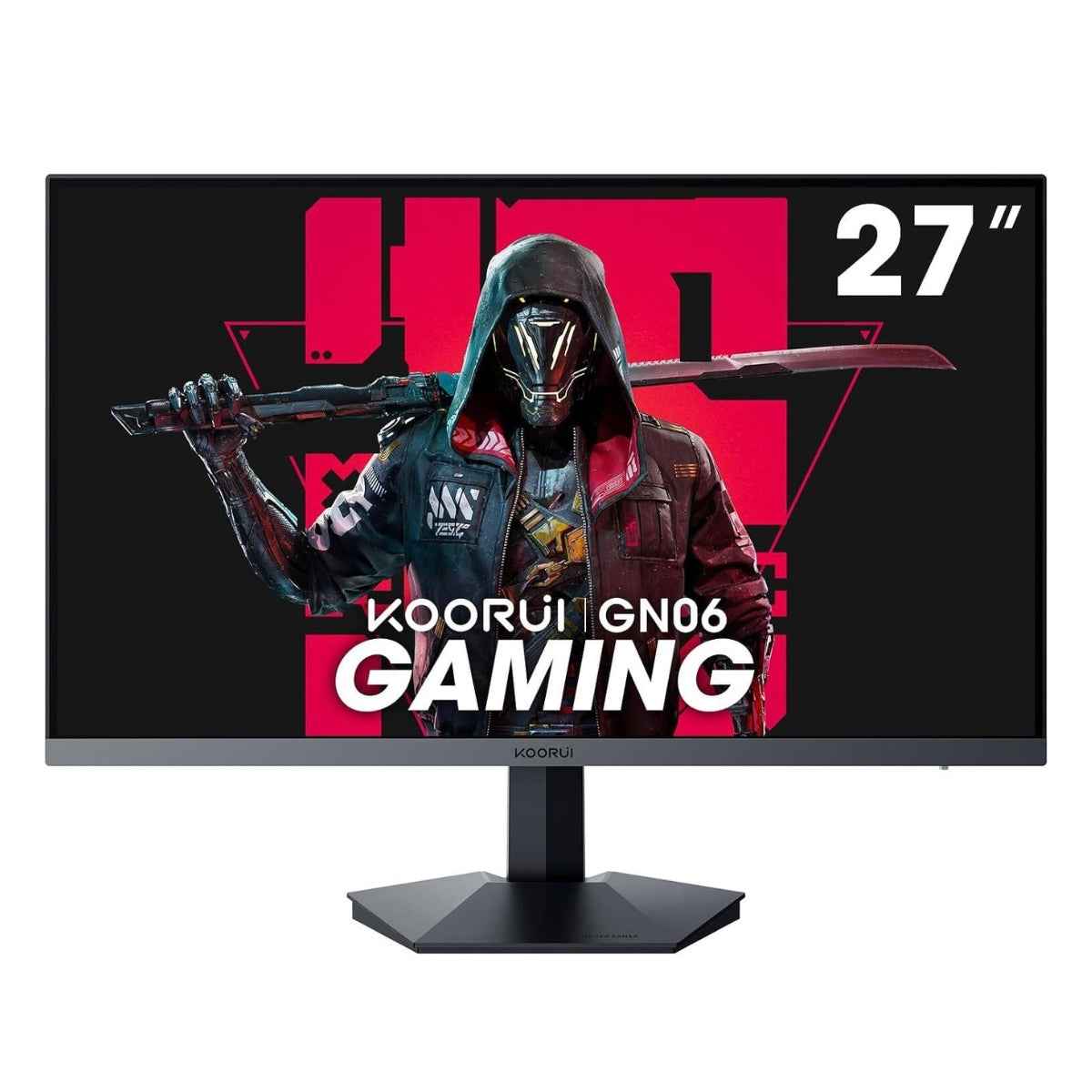 KOORUI GN06 Gaming Monitor – 27" FHD IPS Display, 165Hz Refresh Rate, 1ms (GtG) Response Time, Crosshair Function, FreeSync &amp; G-Sync Compatible