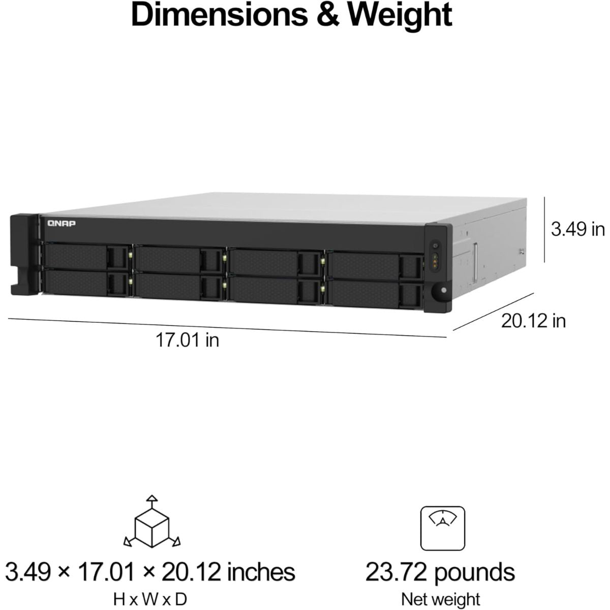 QNAP TS-832PXU-RP-4G 8-Bay 2U Rackmount NAS – AL324 Quad-Core, 10GbE, Redundant PSU | 3 Years Warranty