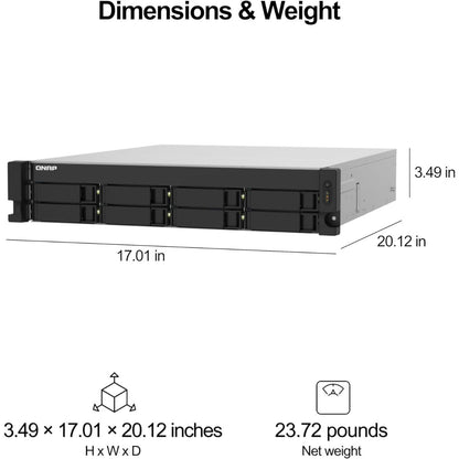 QNAP TS-832PXU-RP-4G 8-Bay 2U Rackmount NAS – AL324 Quad-Core, 10GbE, Redundant PSU | 3 Years Warranty