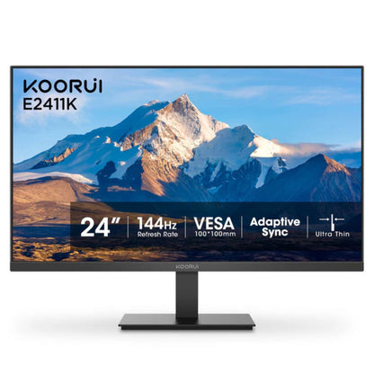 KOORUI E2411K 24" FHD IPS Office Monitor, Ultra-Thin Bezel, 60Hz, HDMI, 12V Input, Black | E2411K