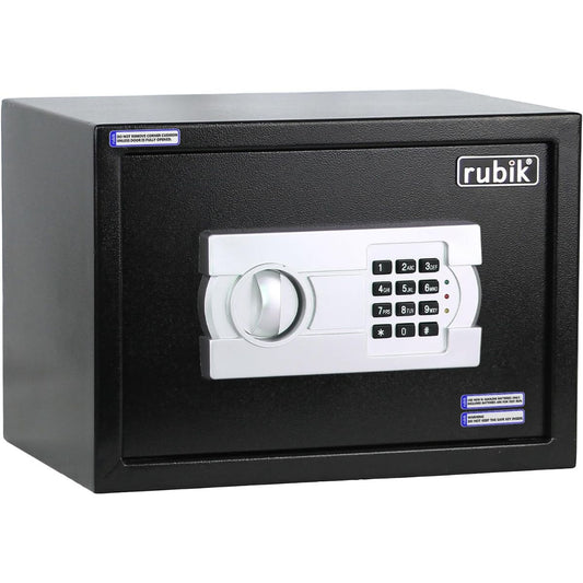 Rubik Medium Safe Box with Digital Keypad & Key Lock – 25x35x25cm, Black / White | RB25EG-B / RB25EG-W