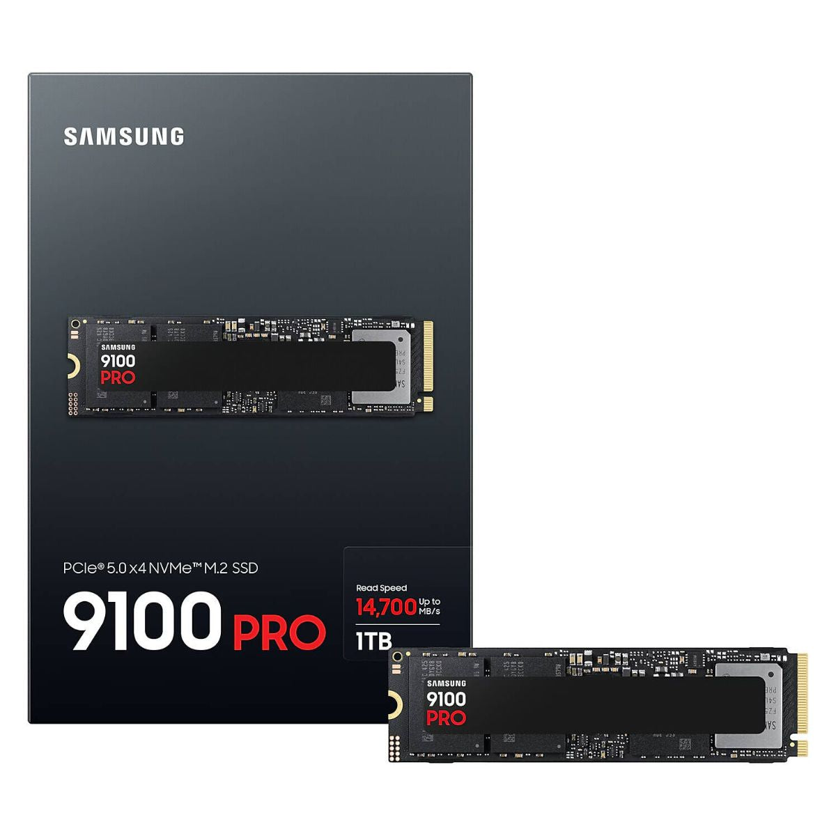 Samsung 9100 PRO PCIe 5.0 NVMe M.2 Internal SSD | 1TB | V-NAND TLC | Up to 14,700MB/s Read | Up to 13,300MB/s Write | MZ-VAP1T0BW