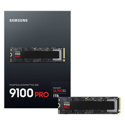 Samsung 9100 PRO PCIe 5.0 NVMe M.2 Internal SSD | 1TB | V-NAND TLC | Up to 14,700MB/s Read | Up to 13,300MB/s Write | MZ-VAP1T0BW