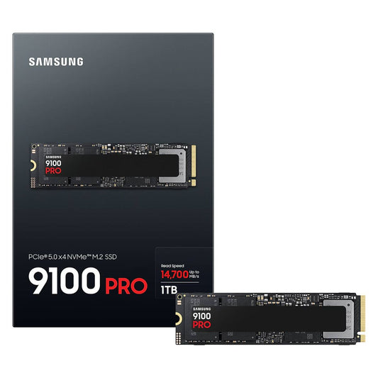 Samsung 9100 PRO PCIe 5.0 NVMe M.2 Internal SSD | 1TB | V-NAND TLC | Up to 14,700MB/s Read | Up to 13,300MB/s Write | MZ-VAP1T0BW