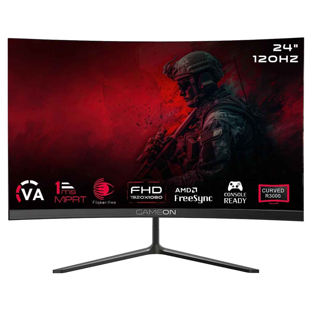 GAMEON GOC24F120VA 24″ Curved FHD Gaming Monitor – 120Hz, 1ms MPRT, HDMI 2.1, VA Panel