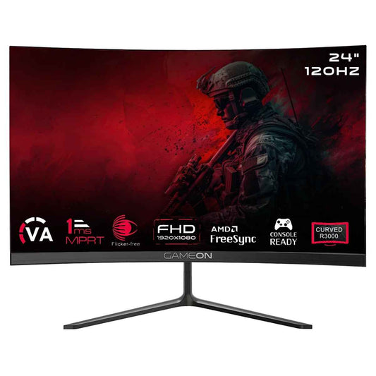 GAMEON GOC24F120VA 24″ Curved FHD Gaming Monitor – 120Hz, 1ms MPRT, HDMI 2.1, VA Panel