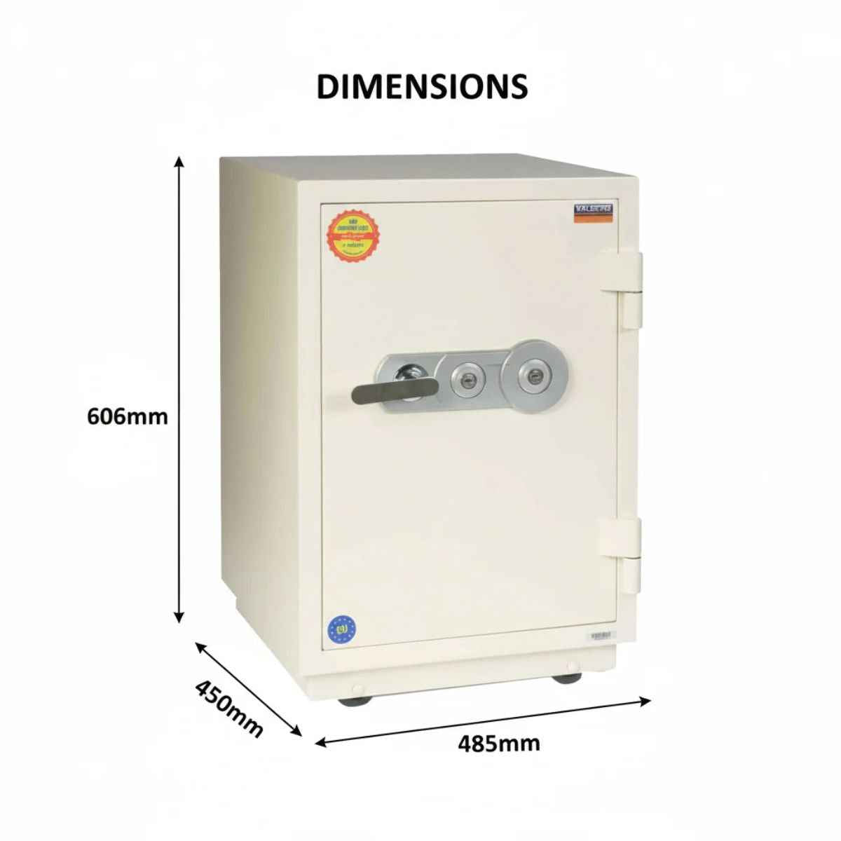 Valberg FRS-66 KL Fire Resistant Safe, 2 Key Locks, 75kg - Office  Dual Key Locks, White