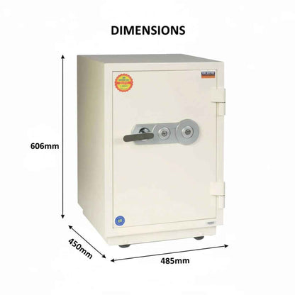 Valberg FRS-66 KL Fire Resistant Safe, 2 Key Locks, 75kg - Office  Dual Key Locks, White