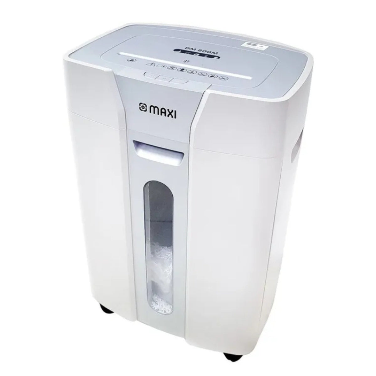 Maxi Cross Cut Shredder MX-DM150C – High Security Cross-Cut, 15-Sheet Capacity, 3.9×38mm Shred Size, 26L Bin, P-4 Security Level, Black/White