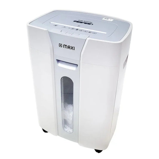 Maxi Cross Cut Shredder MX-DM150C – High Security Cross-Cut, 15-Sheet Capacity, 3.9×38mm Shred Size, 26L Bin, P-4 Security Level, Black/White