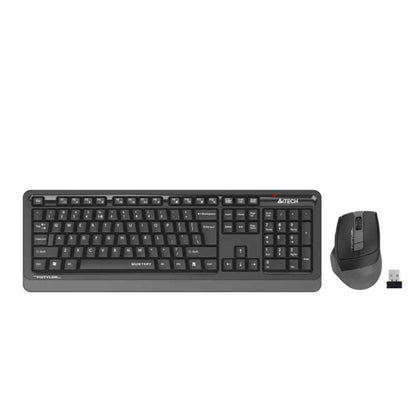A4Tech FGS1035Q Silent 2.4GHz Wireless Keyboard & Mouse Combo – QuietKey, Splash Resistant, Grey