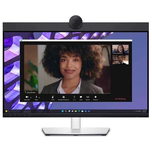 Dell Conferencing Monitor, 23.8" FHD IPS Display, 60Hz Refresh Rate, 5ms (Fast GtG) Response Time, Built-In 4mp RGB + IR 2K Camera, 2x 5w Built-In Speaker, ComfortView Plus, Silver