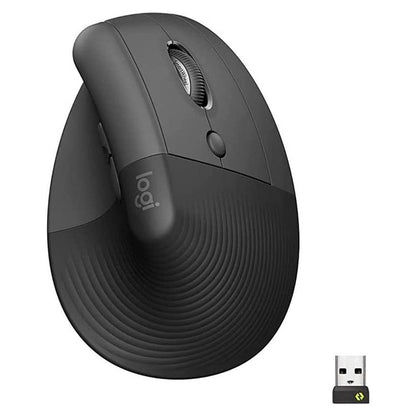 Logitech Lift Vertical Ergonomic Mouse | 4000 DPI | Logi Bolt USB Receiver | Quiet Clicks | Smart Wheel | 10m Range | Graphite | 910-006473