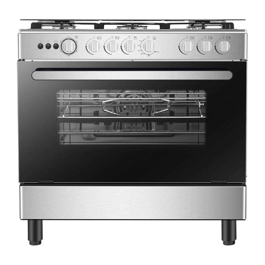 Hisense 90cm Freestanding Gas Cooker – HFG90335RX, 5 Burners & Large Oven