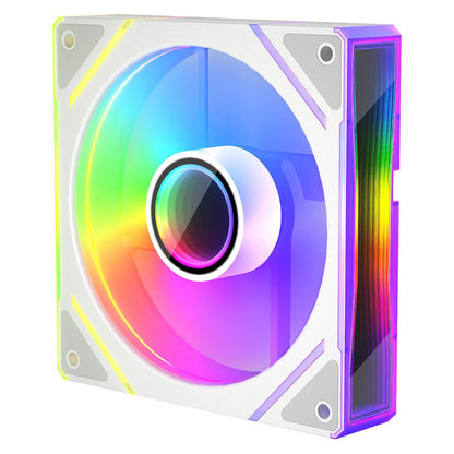 WJCOOLMAN Uni SI ARGB Case Fan | 120mm | 1600 RPM | 61 CFM Airflow | aRGB Lighting | Hydraulic Bearing | White | UNI-SI