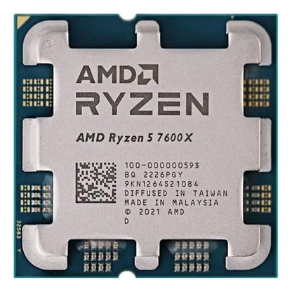 AMD Ryzen 5 7600X AM5 Desktop Processor | 6 Cores | 12 Threads | Up to 5.3 GHz | 32MB L3 Cache | AMD Radeon Graphics | DDR5-5200 | Up to 128GB | 105W | Tray | 100-000000593-Tray