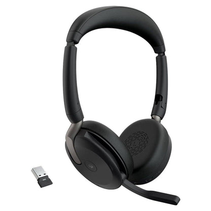 Jabra Evolve2 65 Flex Professional Wireless Headset | Hybrid Active Noise Cancellation | Microsoft Teams Certified | USB-A Dongle | Black | 26699-999-999