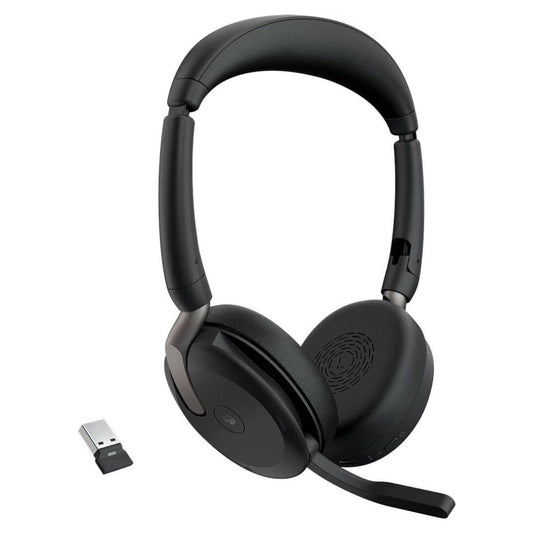 Jabra Evolve2 65 Flex Professional Wireless Headset | Hybrid Active Noise Cancellation | Microsoft Teams Certified | USB-A Dongle | Black | 26699-999-999