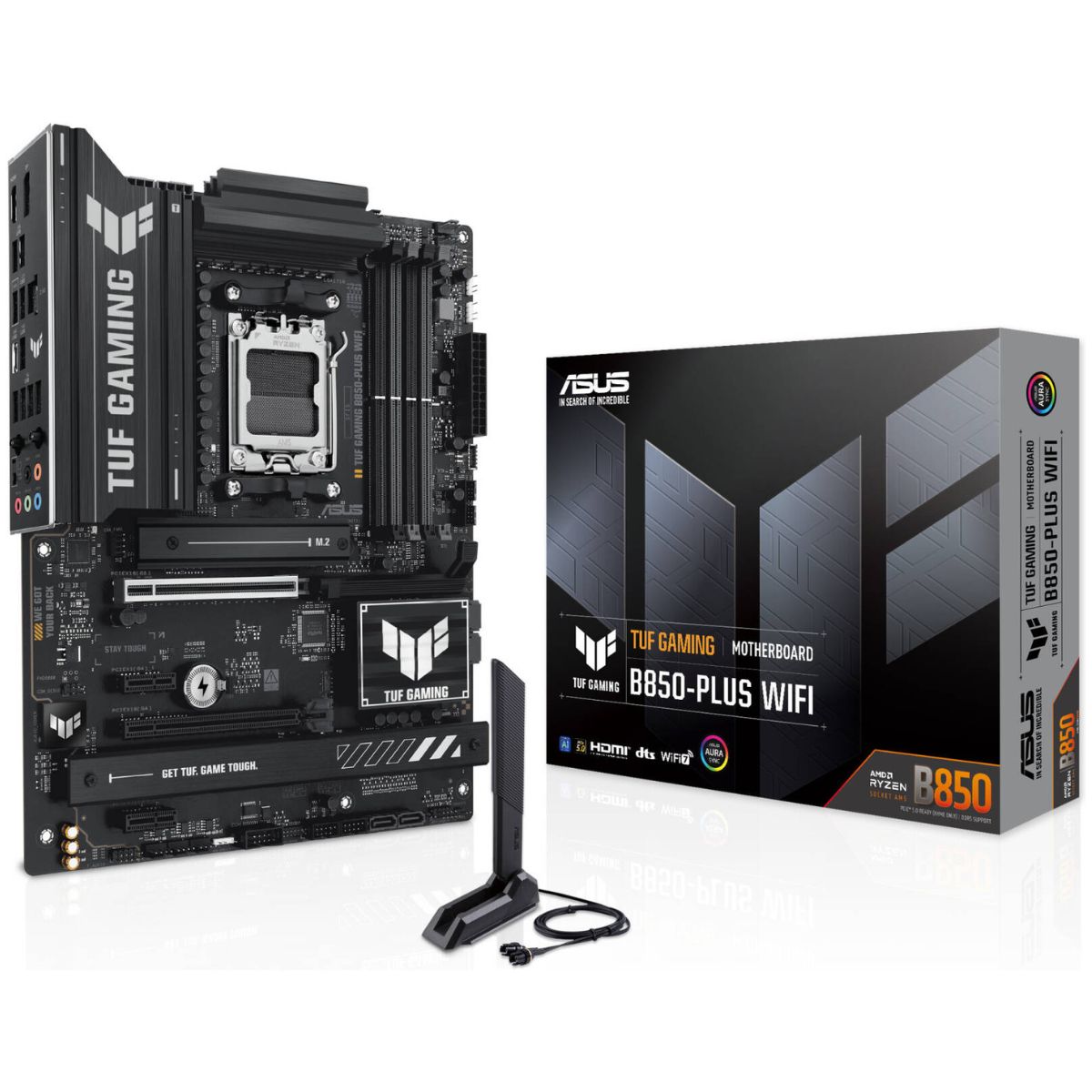 Asus TUF GAMING B850-Plus Wi-Fi AM5 ATX Motherboard, AMD B850 Chipset, 4x DIMM DDR5 Slots, Up to 192GB Max Memory, 1 x PCIe 5.0 x16 SafeSlot, 3 x M.2 Slots, WiFi & BT Connectivity | 90MB1J30-M0EAY0