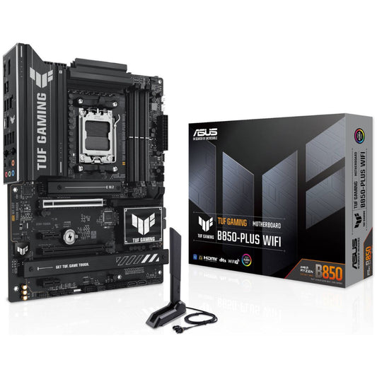 Asus TUF GAMING B850-Plus Wi-Fi AM5 ATX Motherboard, AMD B850 Chipset, 4x DIMM DDR5 Slots, Up to 192GB Max Memory, 1 x PCIe 5.0 x16 SafeSlot, 3 x M.2 Slots, WiFi & BT Connectivity | 90MB1J30-M0EAY0