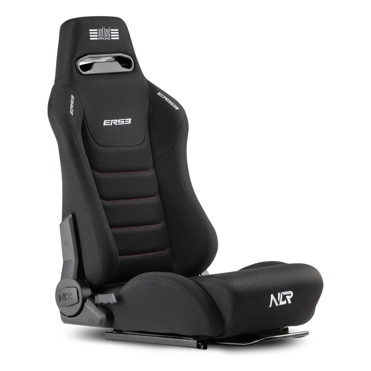 Next Level Racing ERS3 Elite Reclining Seat Fabric & SIMAERO Mesh Edition, Robust Double Seat Recliner Mechanism, Coupled with Durable Materials, Lumbar Support, Black | NLR-E052